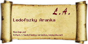 Ledofszky Aranka névjegykártya