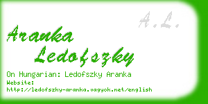 aranka ledofszky business card